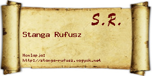 Stanga Rufusz névjegykártya